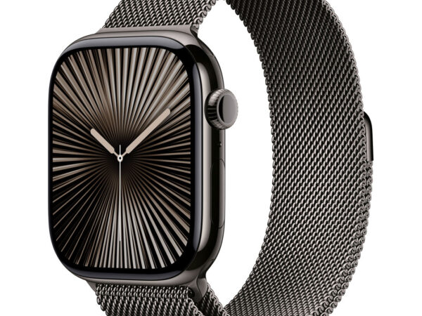 Apple Watch Series 10 Serie 10 GPS + Cellular 46mm Cassa in Titanio color Ardesia con Loop in maglia milanese ardesia - M/L