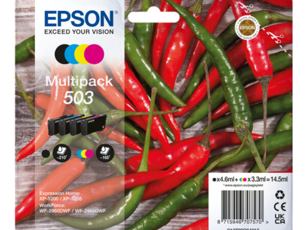 Epson 503 cartuccia d'inchiostro 4 pz Originale Resa standard Nero, Ciano, Magenta, Giallo