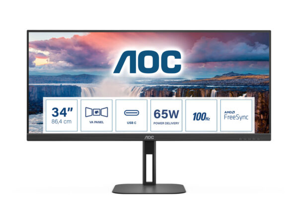 AOC V5 U34V5C/BK Monitor PC 86,4 cm (34") 3440 x 1440 Pixel UltraWide Quad HD LCD Nero