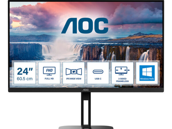 AOC V5 24V5CW/BK Monitor PC 60,5 cm (23.8") 1920 x 1080 Pixel Full HD LED Nero