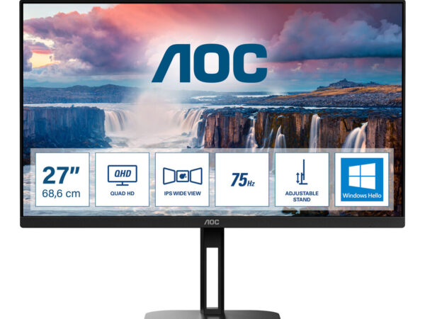 AOC V5 Q27V5CW/BK Monitor PC 68,6 cm (27") 2560 x 1440 Pixel Quad HD LED Nero