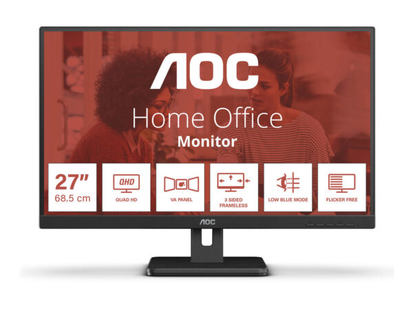 AOC E3 Q27E3UAM Monitor PC 68,6 cm (27") 2560 x 1440 Pixel Quad HD Nero