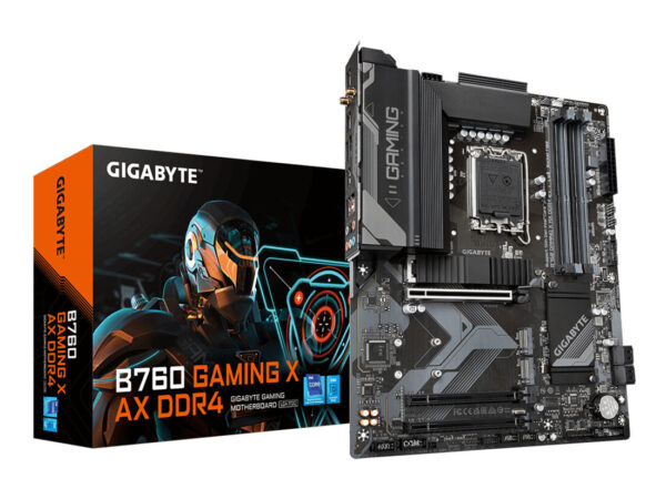 GIGABYTE B760 GAMING X AX DDR4 Scheda Madre - Supporta CPU Intel Core di 14a Generazione, 8+1+1 Fasi VRM Digitale, fino a 5333MHz DDR4 (OC), 3xPCIe 4.0 M.2, Wi-Fi 6E, LAN 2.5GbE, USB 3.2 Gen 2