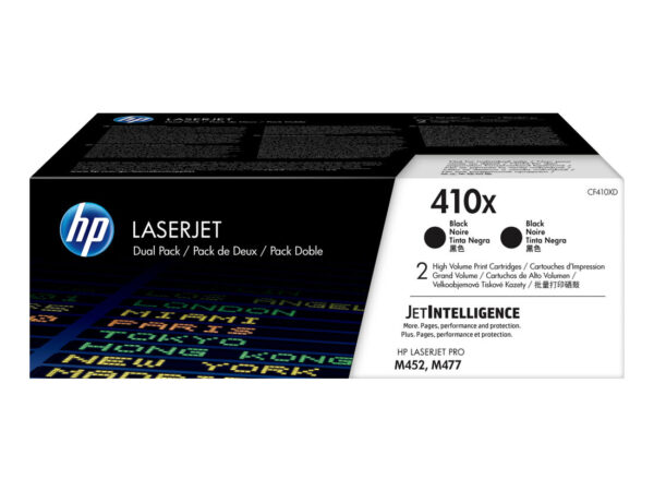 HP Confezione da 2 cartucce toner nero originale ad alta capacità LaserJet 410X
