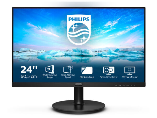 Philips V Line 241V8LA/00 LED display 60,5 cm (23.8") 1920 x 1080 Pixel Full HD Nero