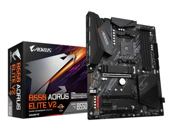 GIGABYTE B550 AORUS ELITE V2 Scheda madre - CPU AMD Ryzen 5000, VRM a 12+2 fasi, fino a 4733 MHz DDR4, 1xPCIe 4.0 + 1xPCIe 3.0 M.2, LAN 2.5GbE, USB 3.2 Gen 2