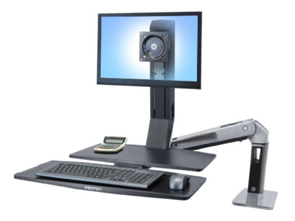 Ergotron WorkFit -A, Single LD @ Worksurface+ 61 cm (24") Scrivania Nero