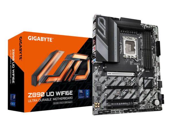 GIGABYTE Z890 UD WIFI6E Scheda Madre - Supporta CPU Intel Core Ultra (Serie 2), VRM a 12+1+2 fasi, fino a 8800MHz DDR5 (OC), 1xPCIe 5.0 + 2xPCIe 4.0, Wi-Fi 6E, LAN 2.5GbE, USB 4