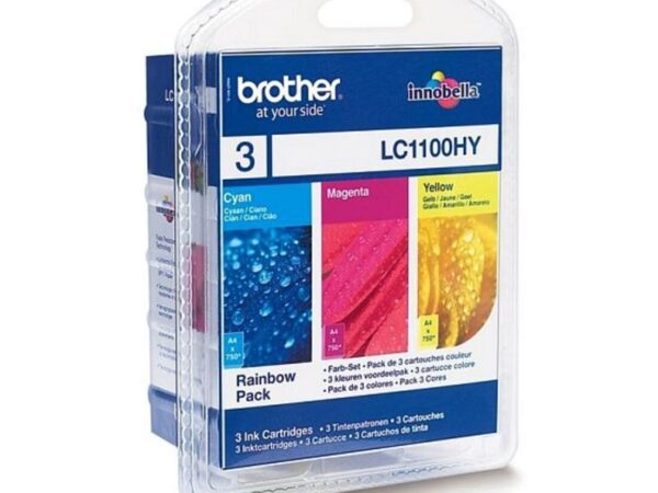 Brother LC-1100HYRBWBP cartuccia d'inchiostro 3 pz Originale Ciano, Magenta, Giallo