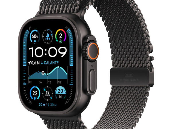 Apple Watch Ultra 2 GPS + Cellular 49mm Cassa Titanio Nero con Nero Titanium Milanese Loop - L