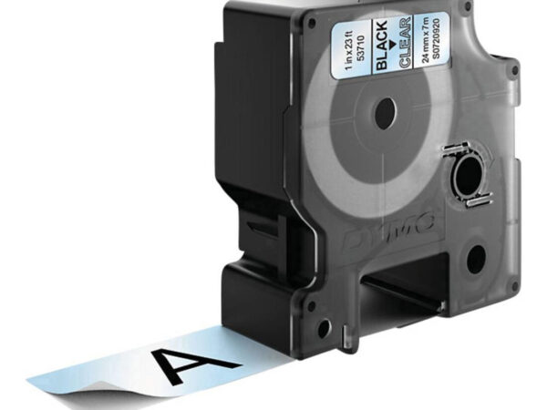 DYMO D1 - Standard Etichette - Nero su trasparente - 24mm x 7m