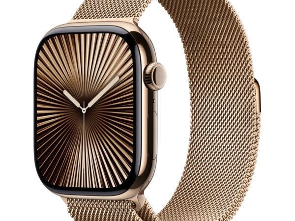 Apple Watch Series 10 Serie 10 GPS + Cellular 46mm Cassa in Titanio color Oro con Loop in maglia milanese Oro - S/M