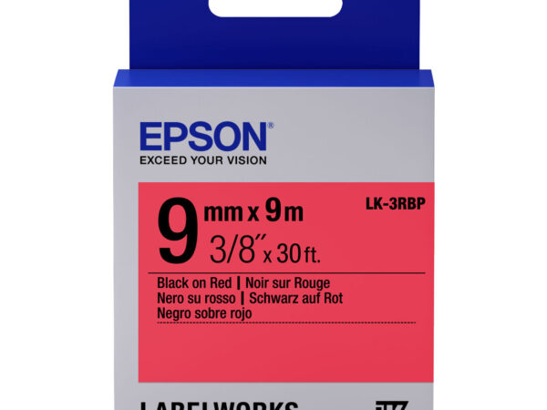 Epson Nastro fondo Pastello Rosso per testo Nero 6/9 LK-3RBP