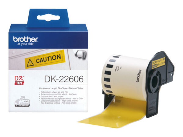 Brother DK-22606 nastro per etichettatrice Nero su giallo
