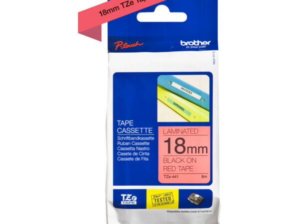 Brother TZE-441 nastro per etichettatrice Nero su rosso