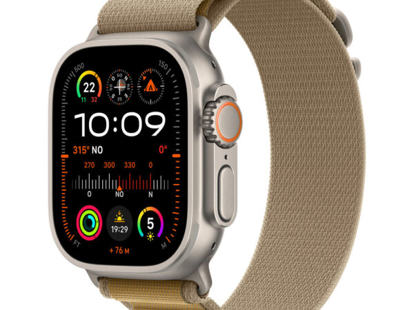 Apple Watch Ultra 2 GPS + Cellular 49mm Cassa in Titanio con Tan Alpine Loop - Medium
