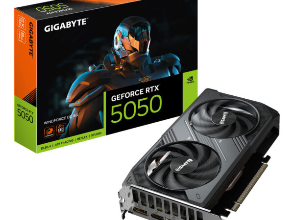 GIGABYTE GeForce RTX 5050 WINDFORCE OC 8G Scheda Grafica - 8GB GDDR6, 128bit, PCI-E 5.0, 2587MHz Frequenza core, 2 x DP, 2 x HDMI, NVIDIA DLSS 4, GV-N5050WF2OC-8GD
