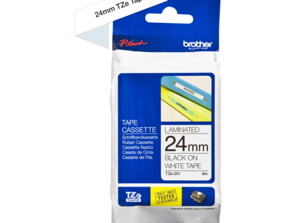 Brother TZE-251 nastro per etichettatrice Nero su bianco