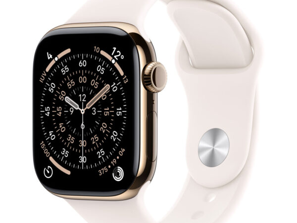 Apple Watch Series 11 GPS + Cellular 42mm Cassa Titanio Oro con Band Rosa Fard - S/M