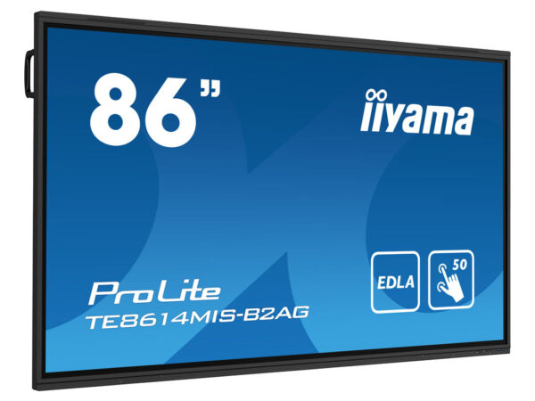 iiyama PROLITE TE8614MIS-B2AG Pannello piatto per segnaletica digitale 2,18 m (86") LCD Wi-Fi 435 cd/m² 4K Ultra HD Nero Touch screen Processore integrato Android 24/7