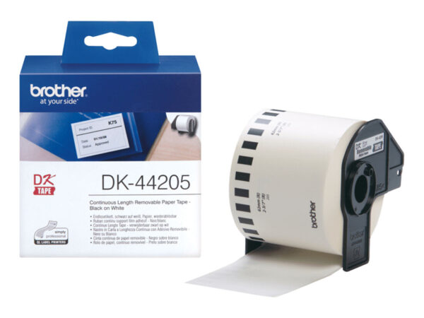 Brother DK-44205 nastro per etichettatrice Nero su bianco