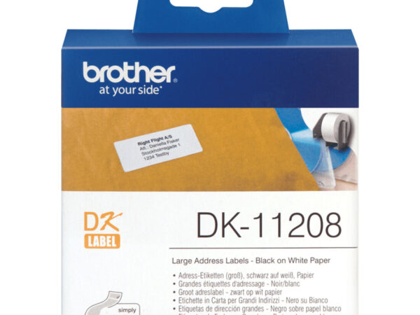 Brother DK-11208 nastro per etichettatrice Nero su bianco
