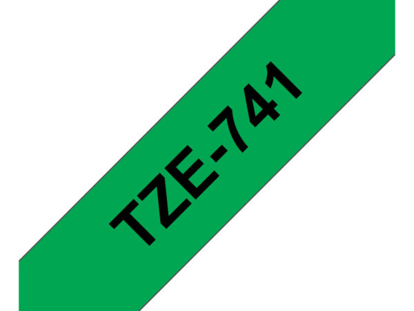 Brother TZE-741 nastro per etichettatrice Nero su verde TZ