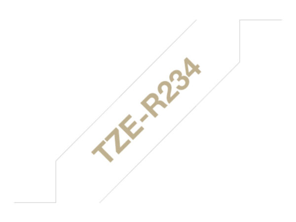 Brother TZE-R234 nastro per etichettatrice Oro su bianco