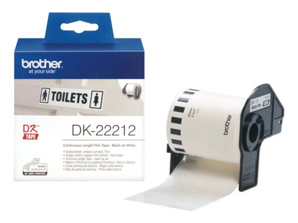 Brother DK-22212 nastro per etichettatrice Nero su bianco