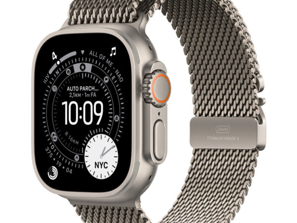 Apple Watch Ultra 3 GPS + Cellular 49mm Cassa Titanio Naturale con Loop in maglia Milanese Titanio - Small
