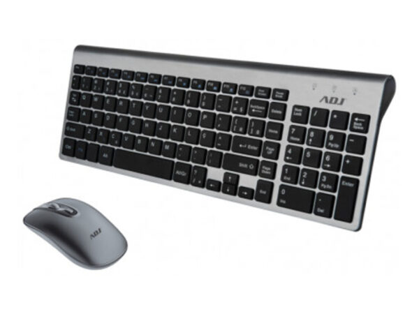 Adj KW10 tastiera Mouse incluso Casa RF Wireless QWERTY Italiano Nero, Argento