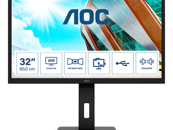 AOC P2 Q32P2 Monitor PC 80 cm (31.5") 2560 x 1440 Pixel 2K Ultra HD LED Nero