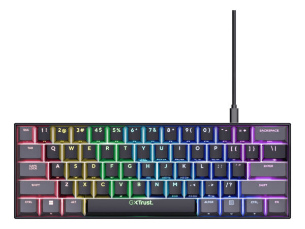 Trust GXT 867 Acira tastiera Gaming USB QWERTY Italiano Nero