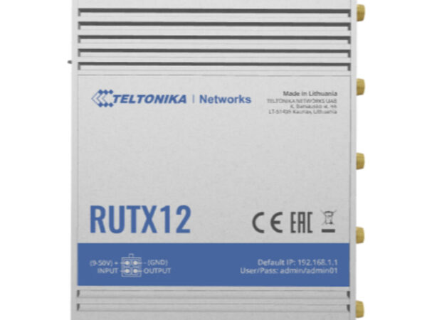 Teltonika RUTX12 router wireless Gigabit Ethernet Dual-band (2.4 GHz/5 GHz) 4G Argento