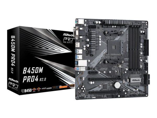 Asrock B450M Pro4 R2.0 AMD B450 Socket AM4 micro ATX