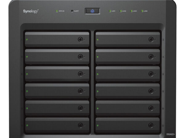 Synology DiskStation DS2422+ NAS Desktop Ryzen Embedded V1500B 4 GB DDR4 144 TB HDD DiskStation Manager Nero