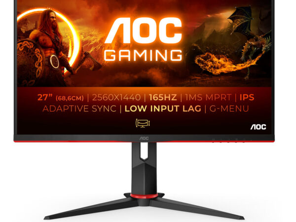 AOC Q27G2S/EU Monitor PC 68,6 cm (27") 2560 x 1440 Pixel Quad HD LED Nero, Rosso