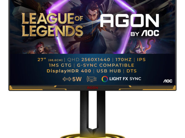 AOC AGON AG275QXL LED display 68,6 cm (27") 2560 x 1440 Pixel Quad HD Nero, Oro