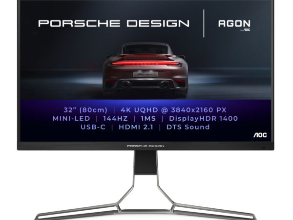 AOC Porsche PD32M LED display 80 cm (31.5") 3840 x 2160 Pixel 4K Ultra HD LCD Nero, Grigio
