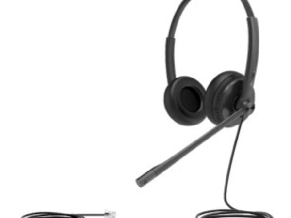 Yealink YHS34 Lite Dual Auricolare Cablato A Padiglione Ufficio Nero