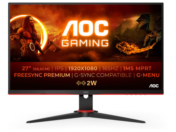 AOC G2 27G2SPAE/BK LED display 68,6 cm (27") 1920 x 1080 Pixel Full HD Nero, Rosso