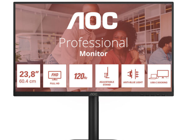 AOC E4 24E4CV Monitor PC 60,5 cm (23.8") 1920 x 1080 Pixel Full HD LED Nero