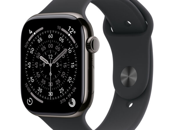 Apple Watch Series 11 GPS + Cellular 42mm Cassa Titanio Ardesia con Sport Band Nero - S/M
