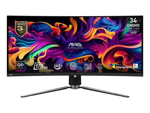 MSI MAG 341CQP QD-OLED Monitor PC 86,4 cm (34") 3440 x 1440 Pixel UltraWide Quad HD Nero