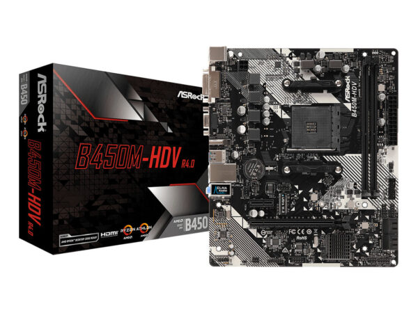 Asrock B450M-HDV R4.0 AMD B450 Socket AM4 micro ATX