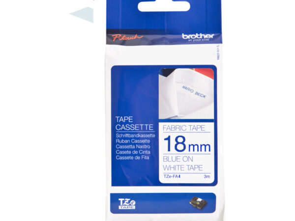 Brother TZE-FA4 nastro per etichettatrice Blu su bianco