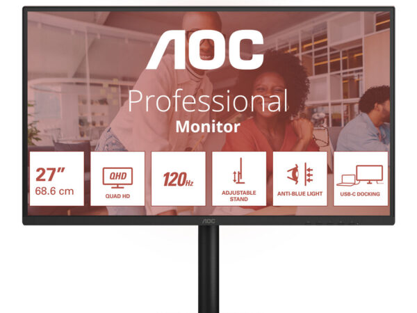 AOC E4 Q27E4CV Monitor PC 68,6 cm (27") 2560 x 1440 Pixel Quad HD LED Nero