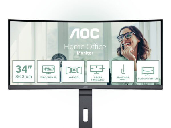 AOC CU34P3CV Monitor PC 86,4 cm (34") 3440 x 1440 Pixel UltraWide Quad HD LED Nero