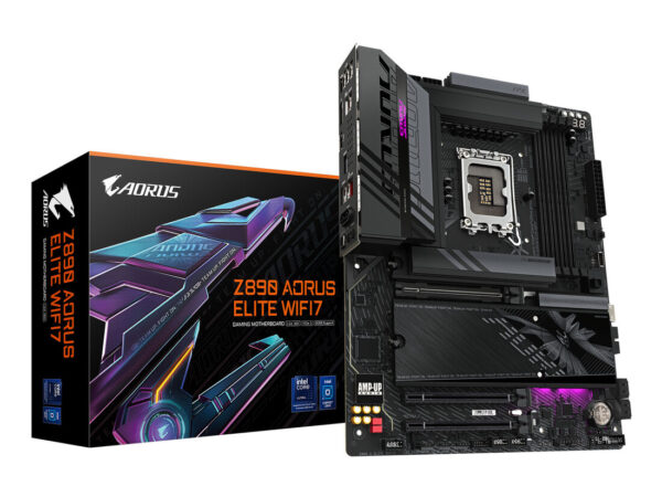GIGABYTE Z890 AORUS ELITE WIFI7 Scheda Madre - Supporta CPU Intel Core Ultra (Serie 2), VRM a 16+1+2 fasi, fino a 8800MHz DDR5 (OC), 1xPCIe 5.0 + 3xPCIe 4.0, Wi-Fi 7, LAN 2.5GbE, Thunderbolt 4