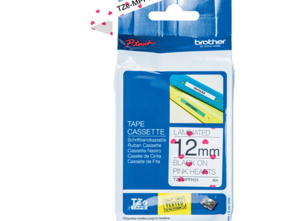 Brother TZE-MPPH31 nastro per etichettatrice Nero su rosa